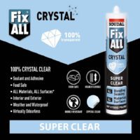 Soudal Fix ALL CRYSTAL SUPER CLEAR Sealant Adhesive Box of 12 thumbnail 1