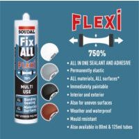 Soudal Fix ALL FLEXI WHITE Multi Use Sealant Adhesive Box of 12 thumbnail 1