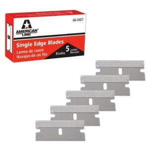 American Line Single Edge Razor Blades 5pk Glass Window Scraper 660407