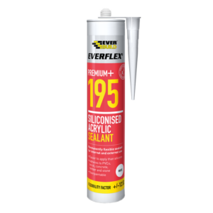 Everbuild 195 Everflex Siliconised Acrylic Sealant Int Ext Flex Caulk White 195WE