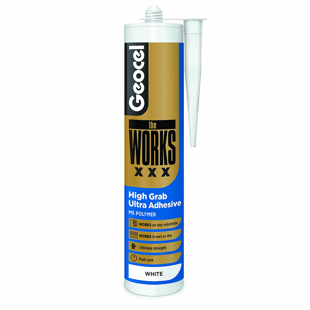 Geocel The Works Pro X Extra Grab Strong Fast Adhesive White XXX