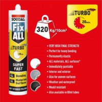 Soudal Fix ALL TURBO GREY Super Fast High Grab Adhesive Sealant thumbnail 1